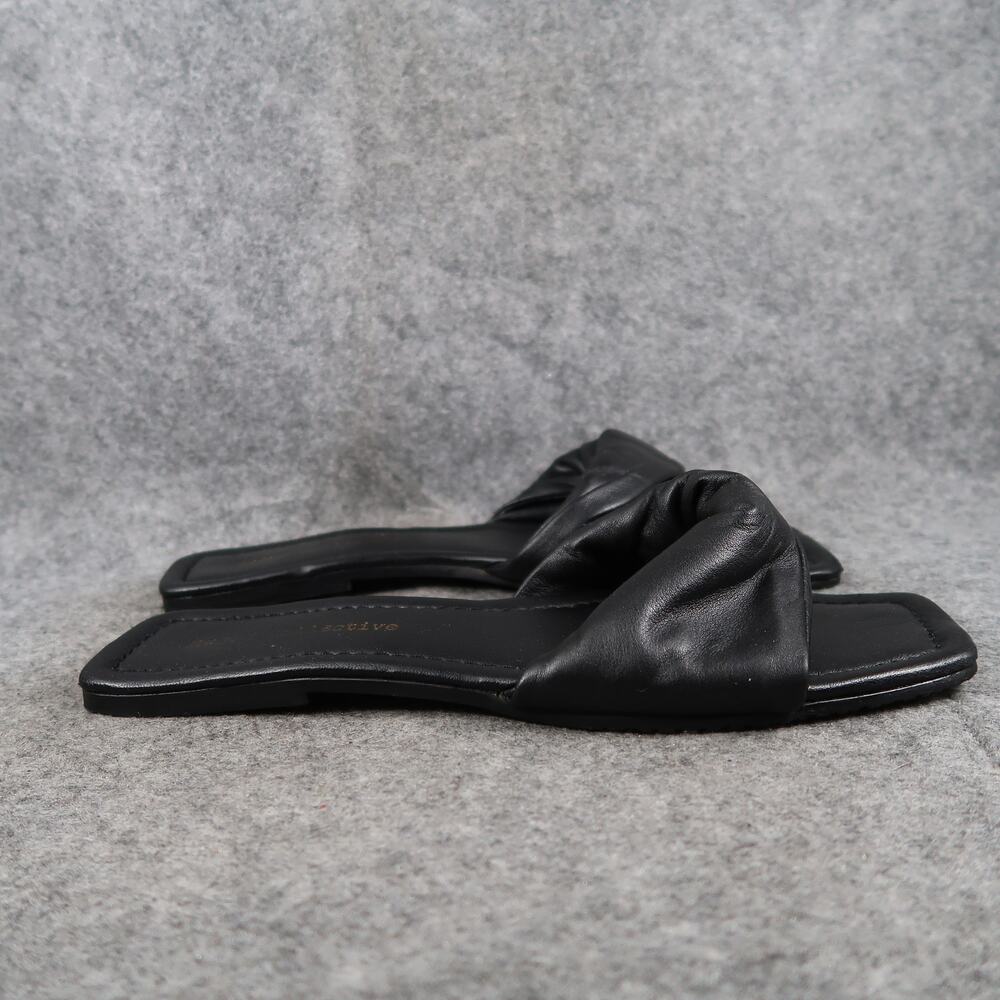 BOG Collective Shoes Women 11 Sandal Slip On Flat Twist Strap Leather Boho Black